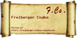 Freiberger Csaba névjegykártya
